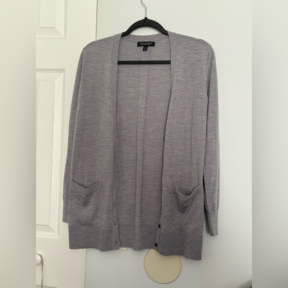 Banana Republic Light Gray Cardigan
